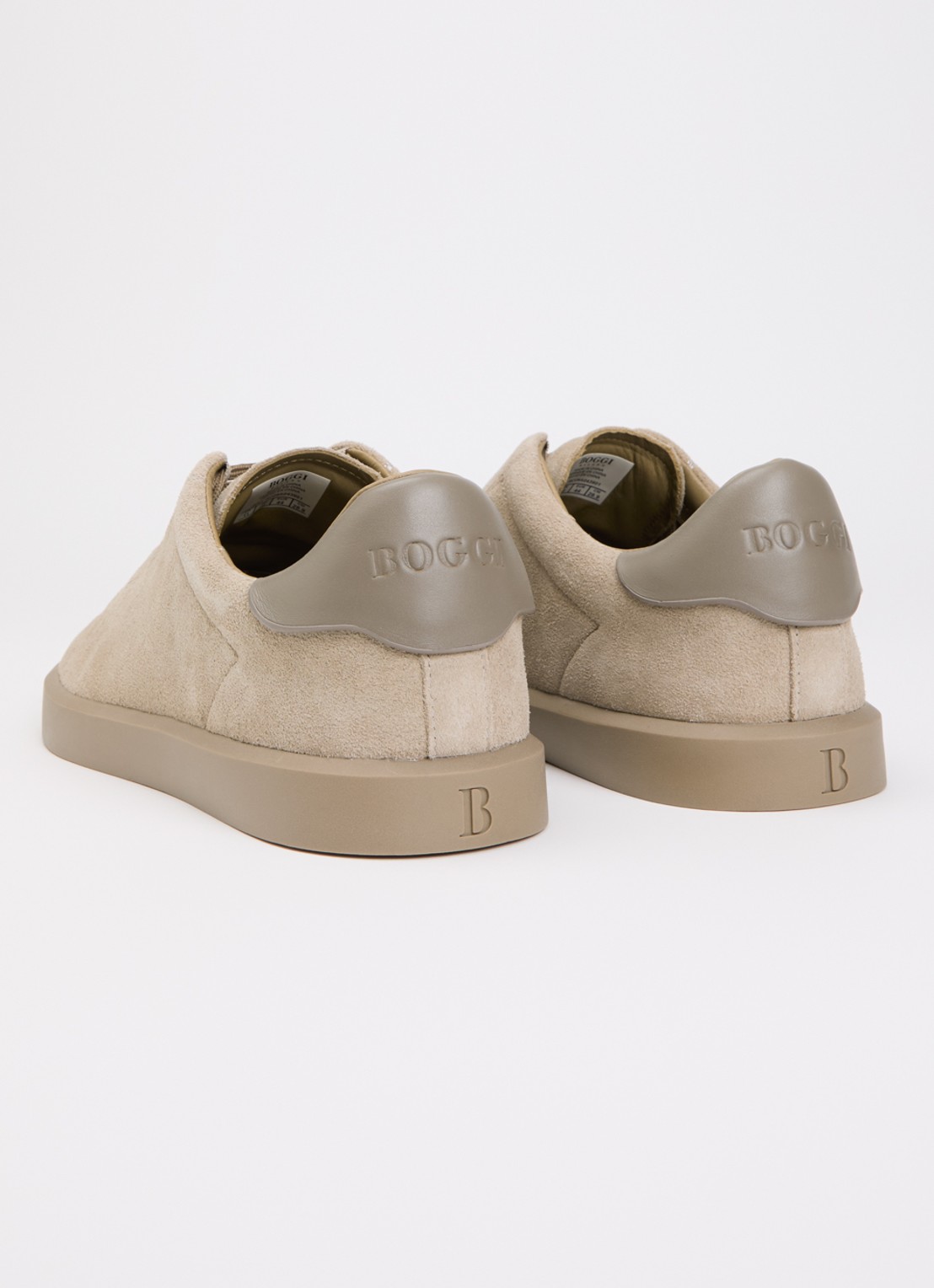 Boggi Milano Sneaker van suède - achterkant 4 beige