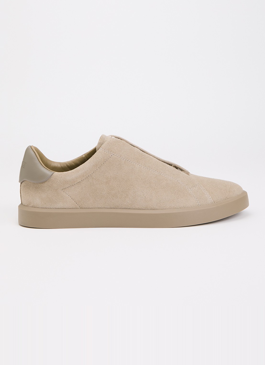 Boggi Milano Sneaker van suède - voorkant 5 beige