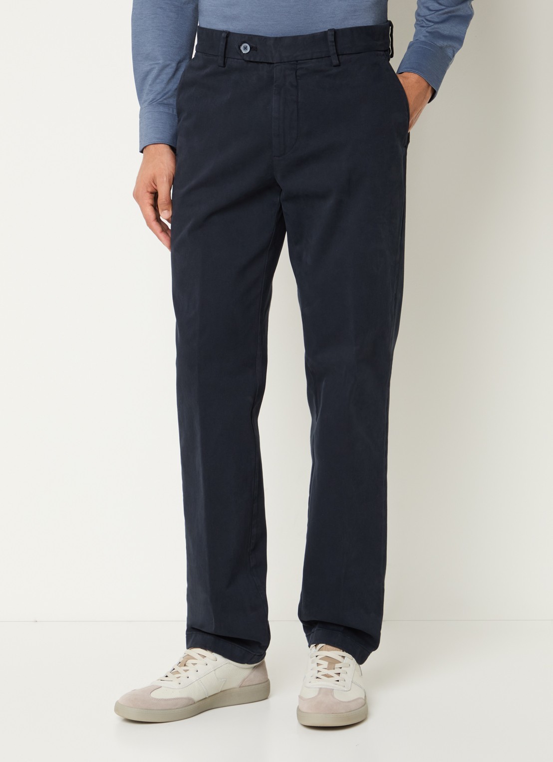 Boggi Milano Straight fit chino met steekzakken - detail 4 donkerblauw