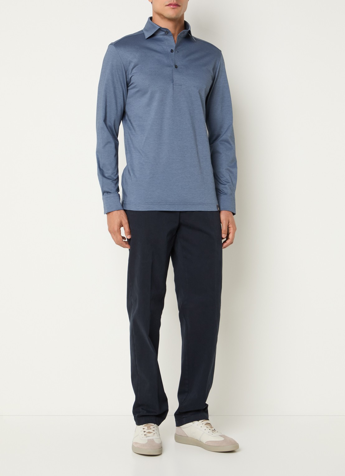 Boggi Milano Straight fit chino met steekzakken - voorkant 3 donkerblauw