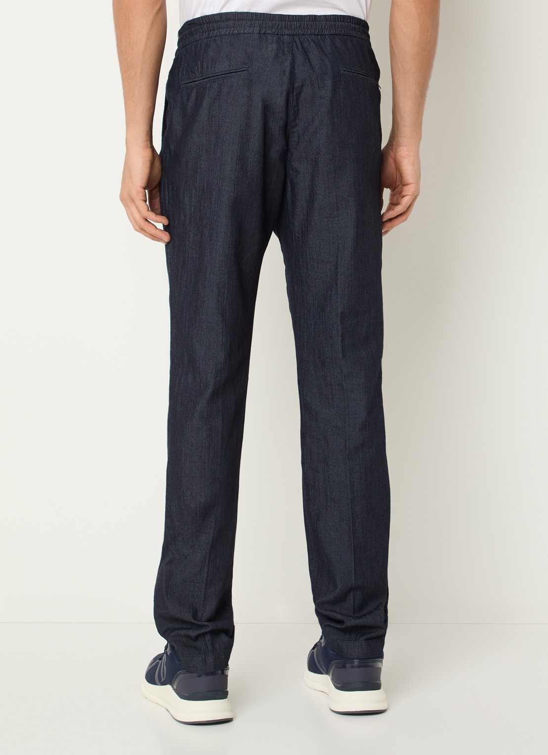 Boggi Milano Straight fit chino met steekzakken - achterkant indigo