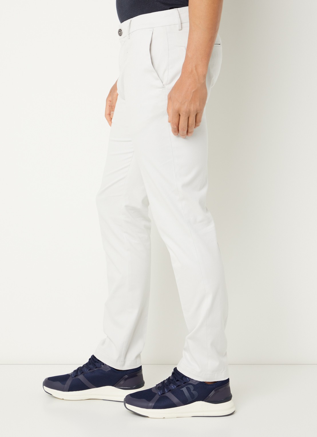 Boggi Milano Straight fit chino met steekzakken - detail 5 gebroken wit