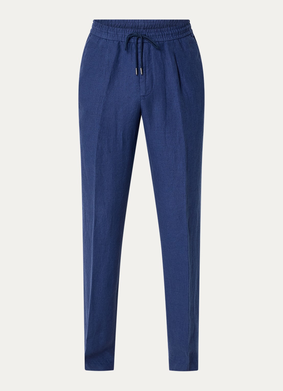 Boggi Milano Straight fit chino van linnen met steekzakken - voorkant 4 royalblauw