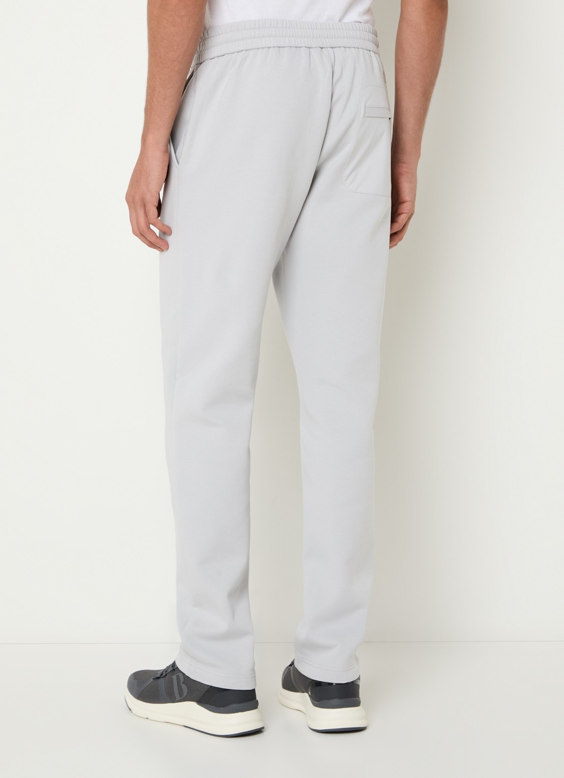 Boggi Milano Straight fit joggingbroek met steekzakken - achterkant 5 lichtgrijs