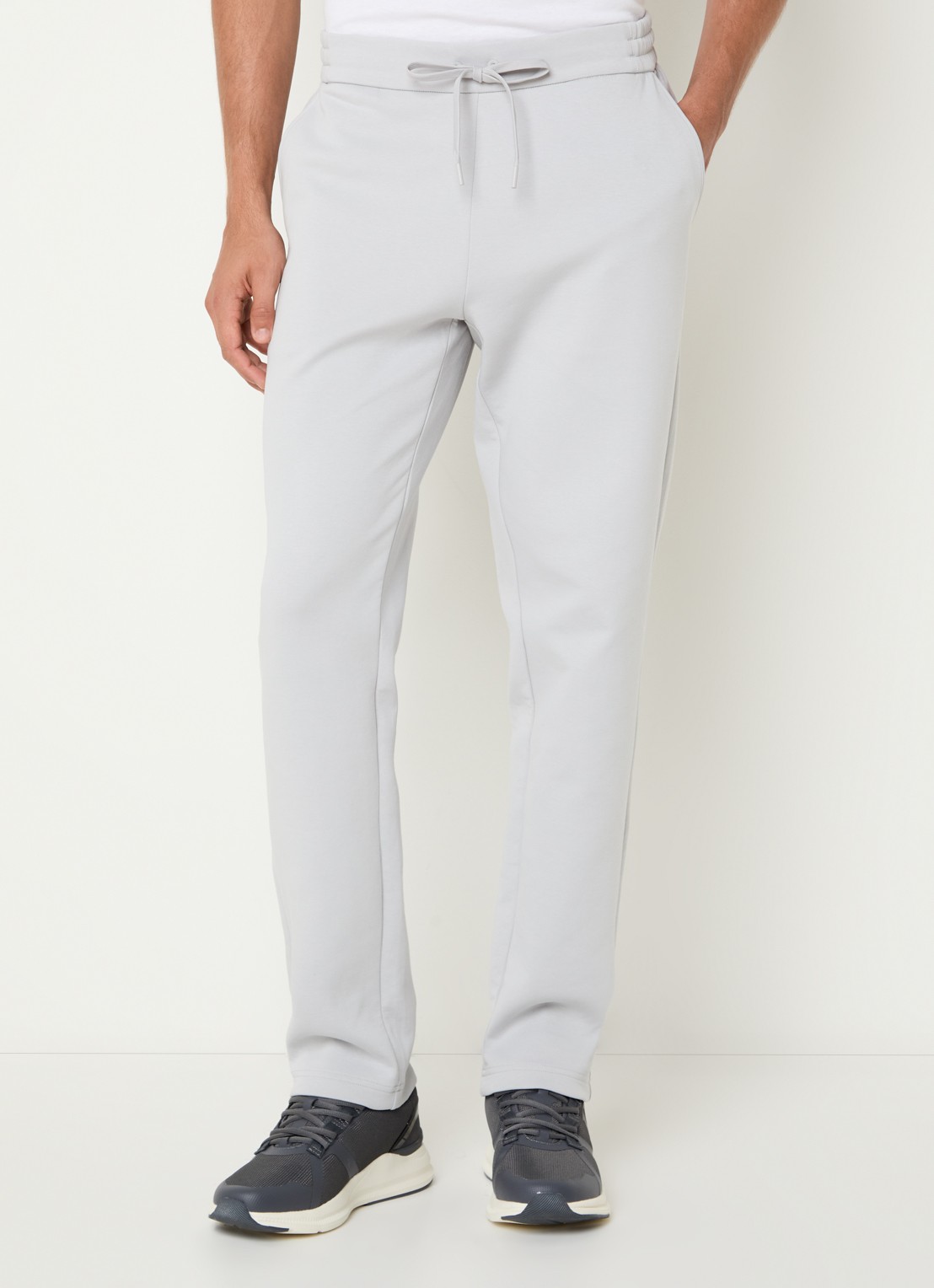 Boggi Milano Straight fit joggingbroek met steekzakken - detail 3 lichtgrijs