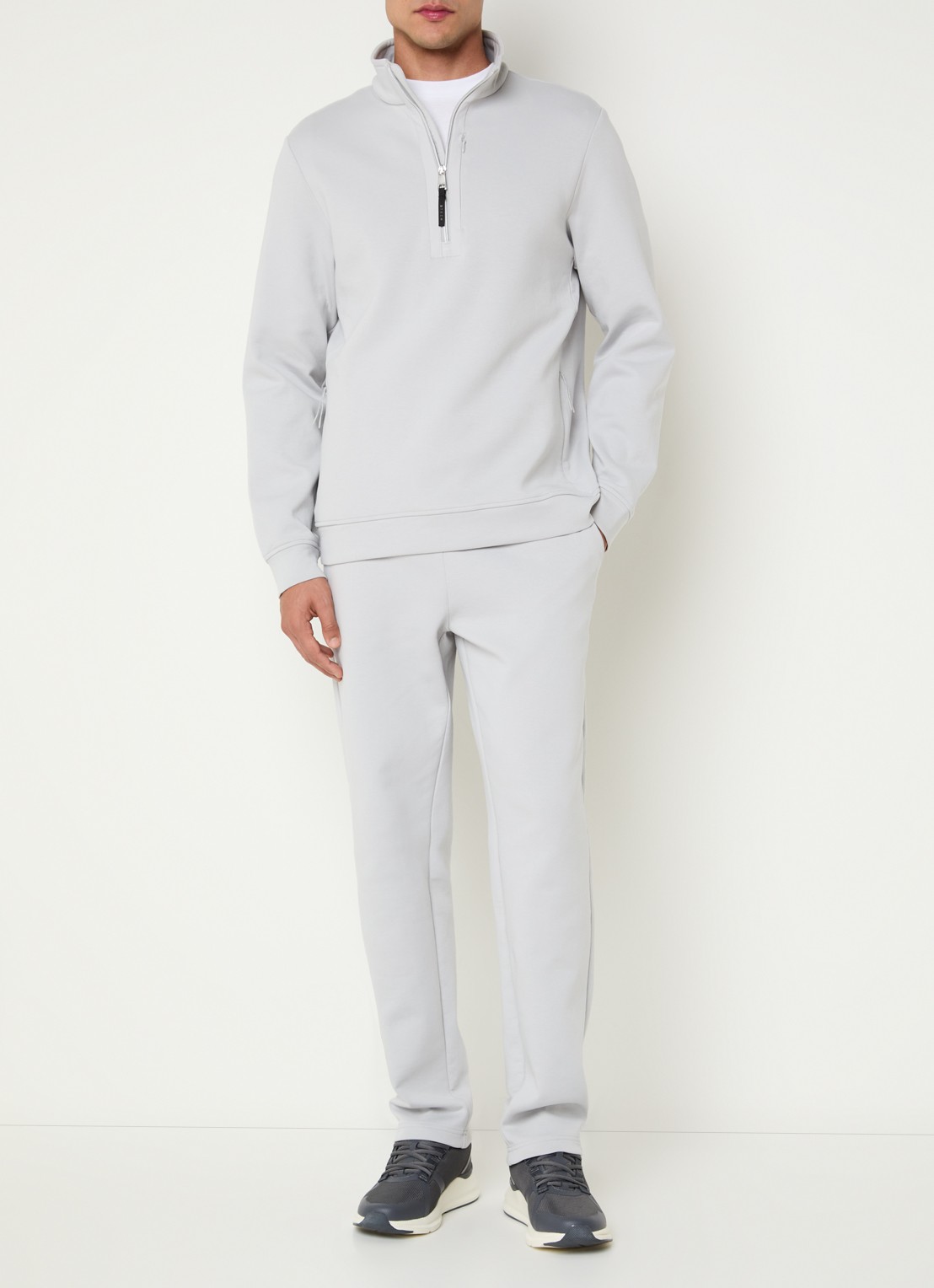 Boggi Milano Straight fit joggingbroek met steekzakken - voorkant 2 lichtgrijs