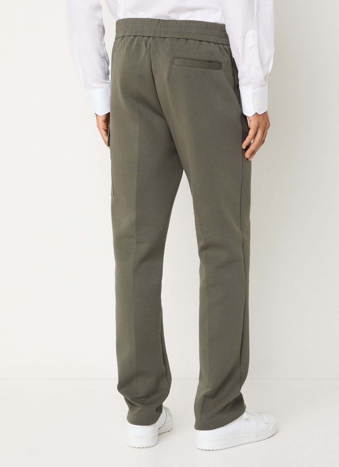 Boggi Milano Straight fit joggingbroek met steekzakken - achterkant bronsgroen