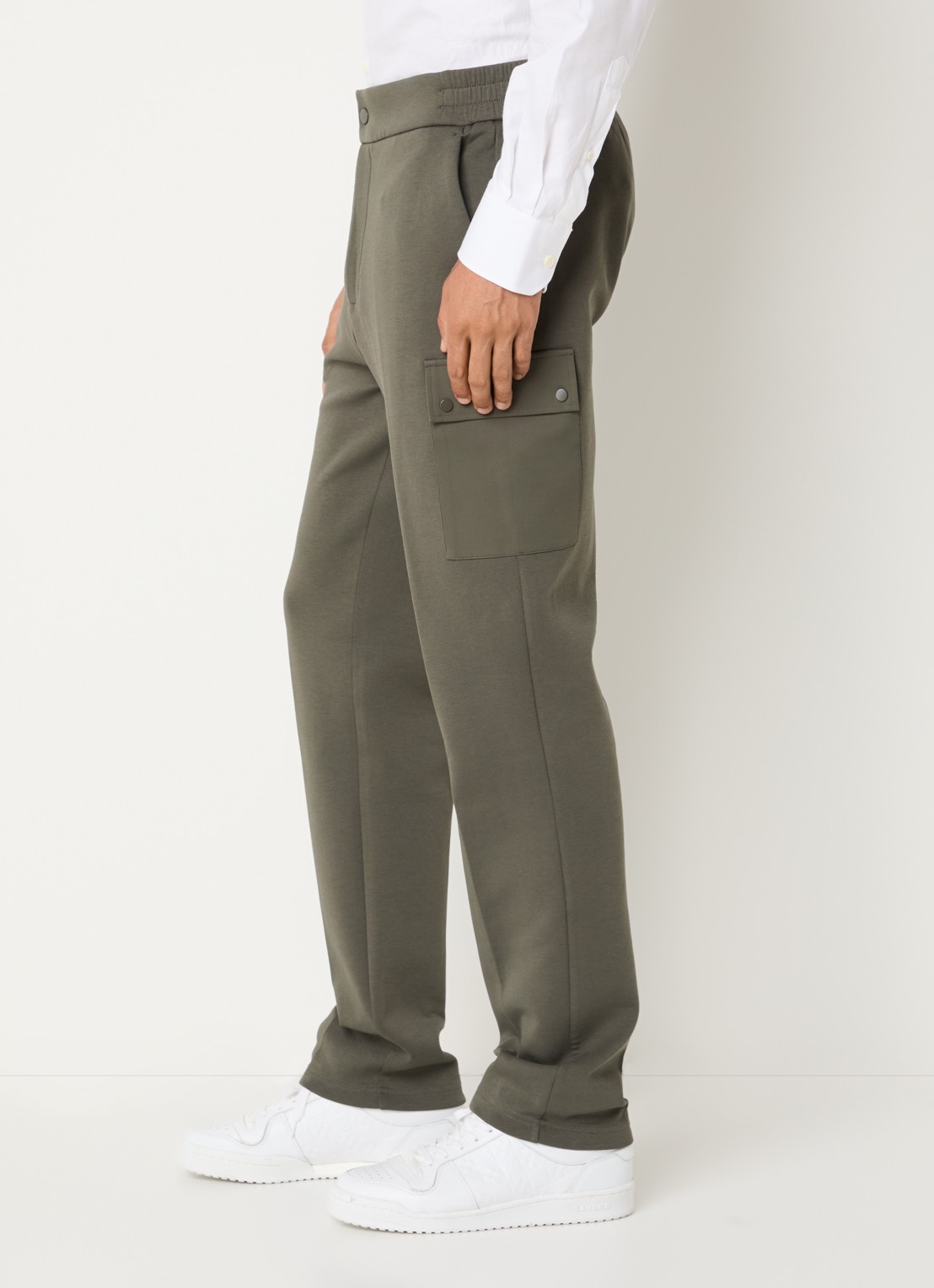 Boggi Milano Straight fit joggingbroek met steekzakken - detail 3 bronsgroen