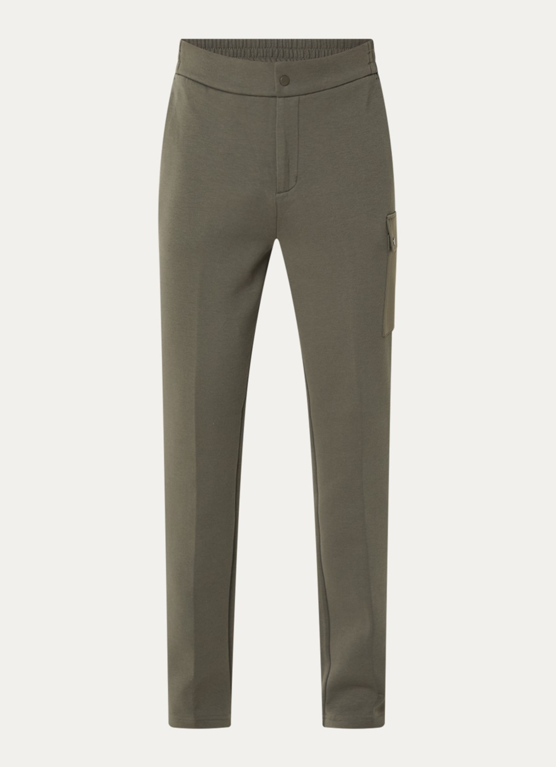 Boggi Milano Straight fit joggingbroek met steekzakken - voorkant 4 bronsgroen
