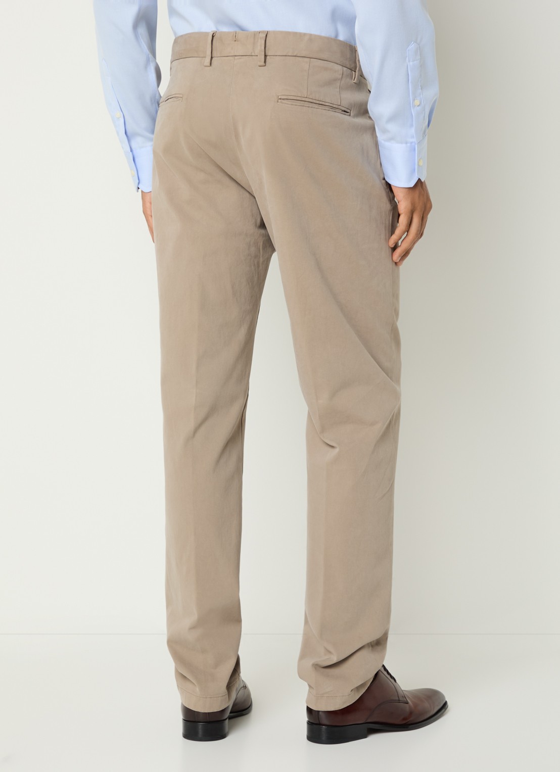 Boggi Milano Straight fit joggingbroek met steekzakken - achterkant beige