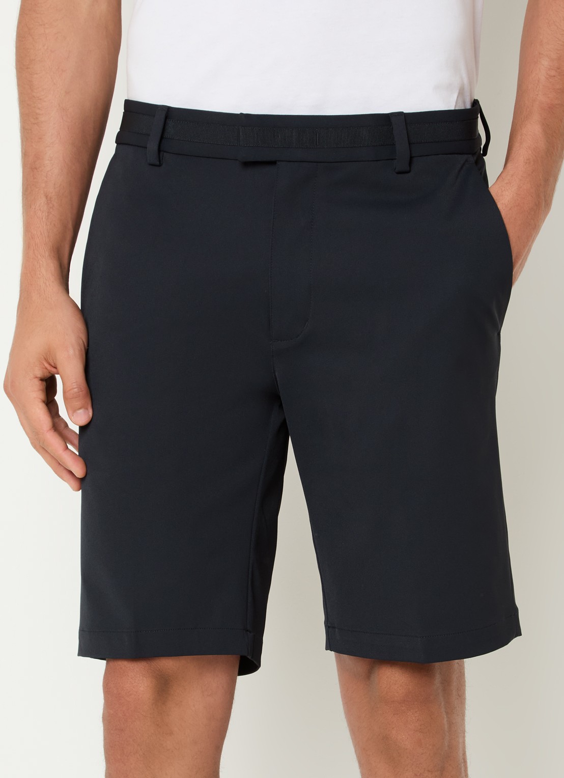 Boggi Milano Straight fit korte broek met steekzakken - detail 3 zwart