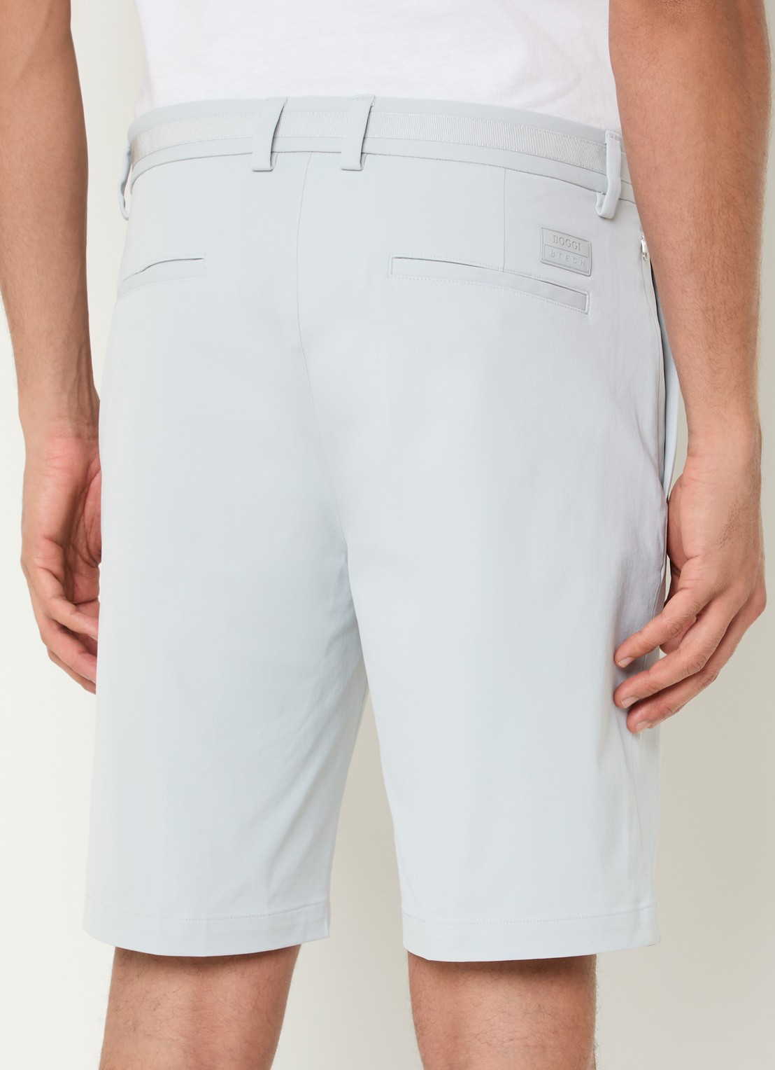 Boggi Milano Straight fit korte broek met steekzakken - achterkant 3 lichtgrijs