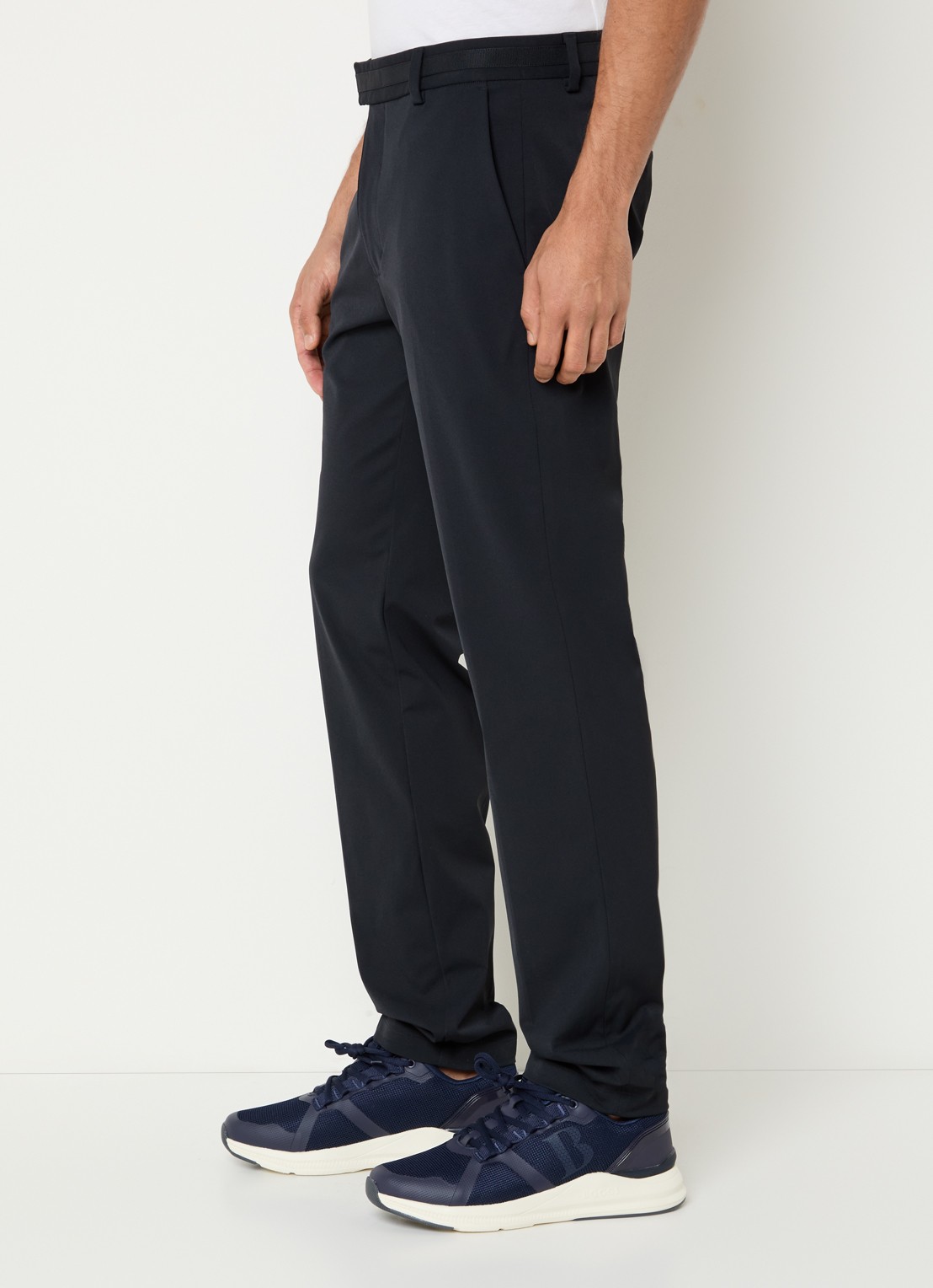 Boggi Milano Straight fit pantalon met steekzakken - detail 5 donkerblauw