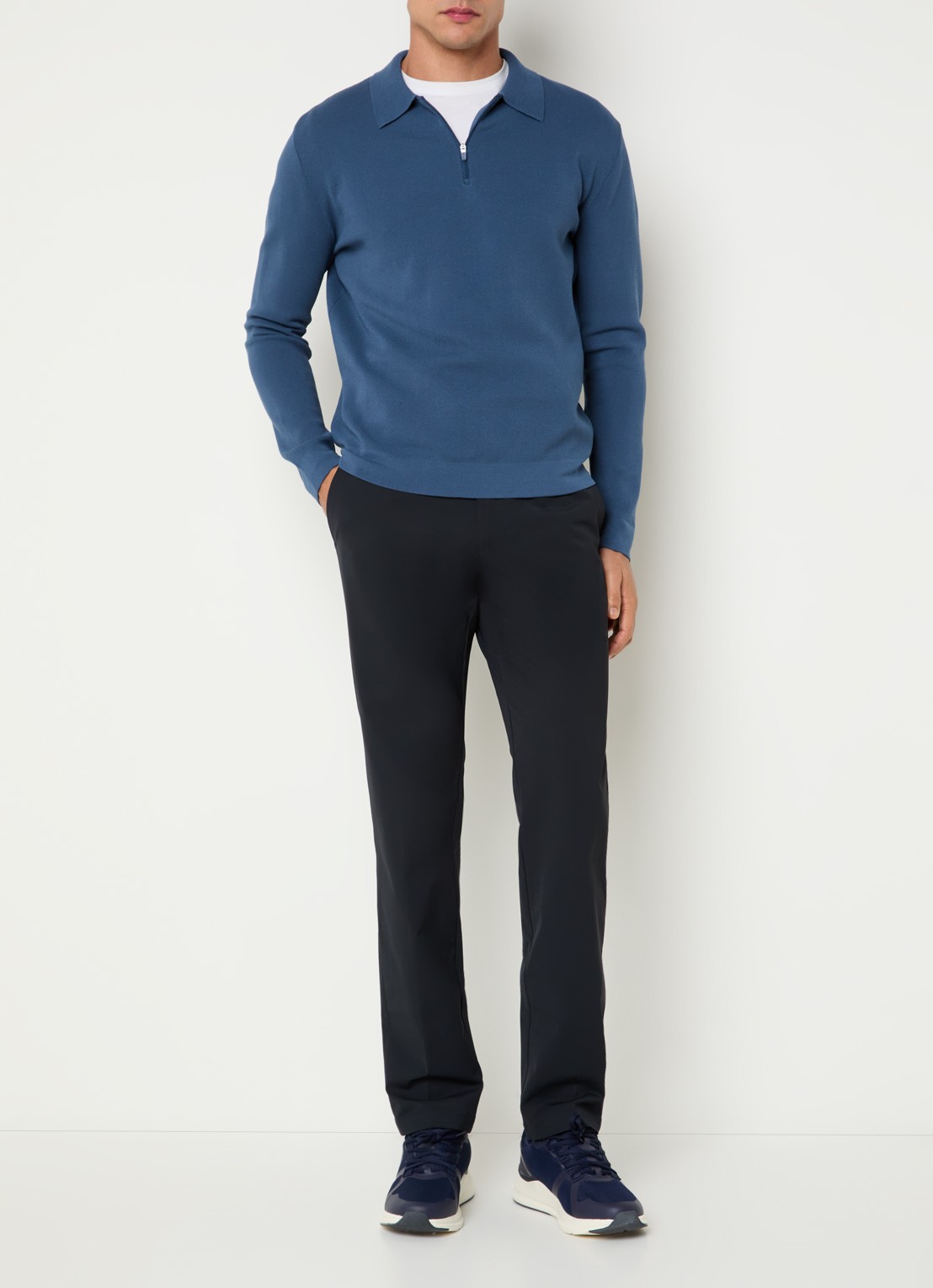 Boggi Milano Straight fit pantalon met steekzakken - voorkant 3 donkerblauw