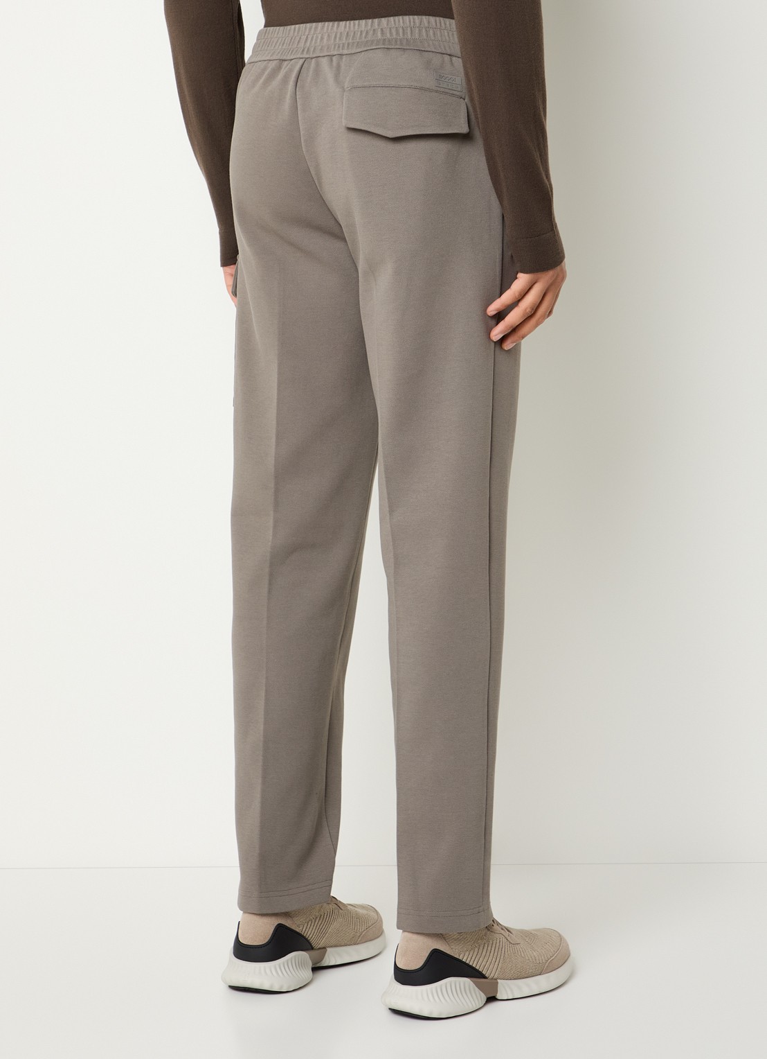 Boggi Milano Straight fit pantalon met steekzakken - achterkant 5 grijs