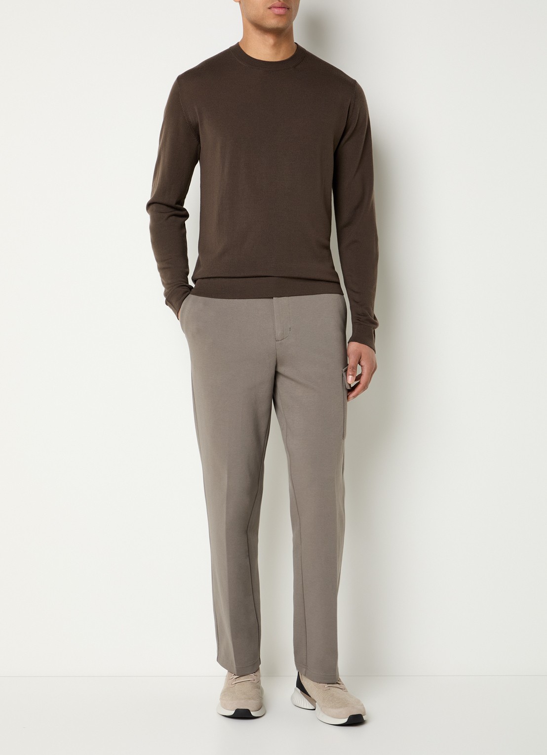 Boggi Milano Straight fit pantalon met steekzakken - voorkant 2 grijs