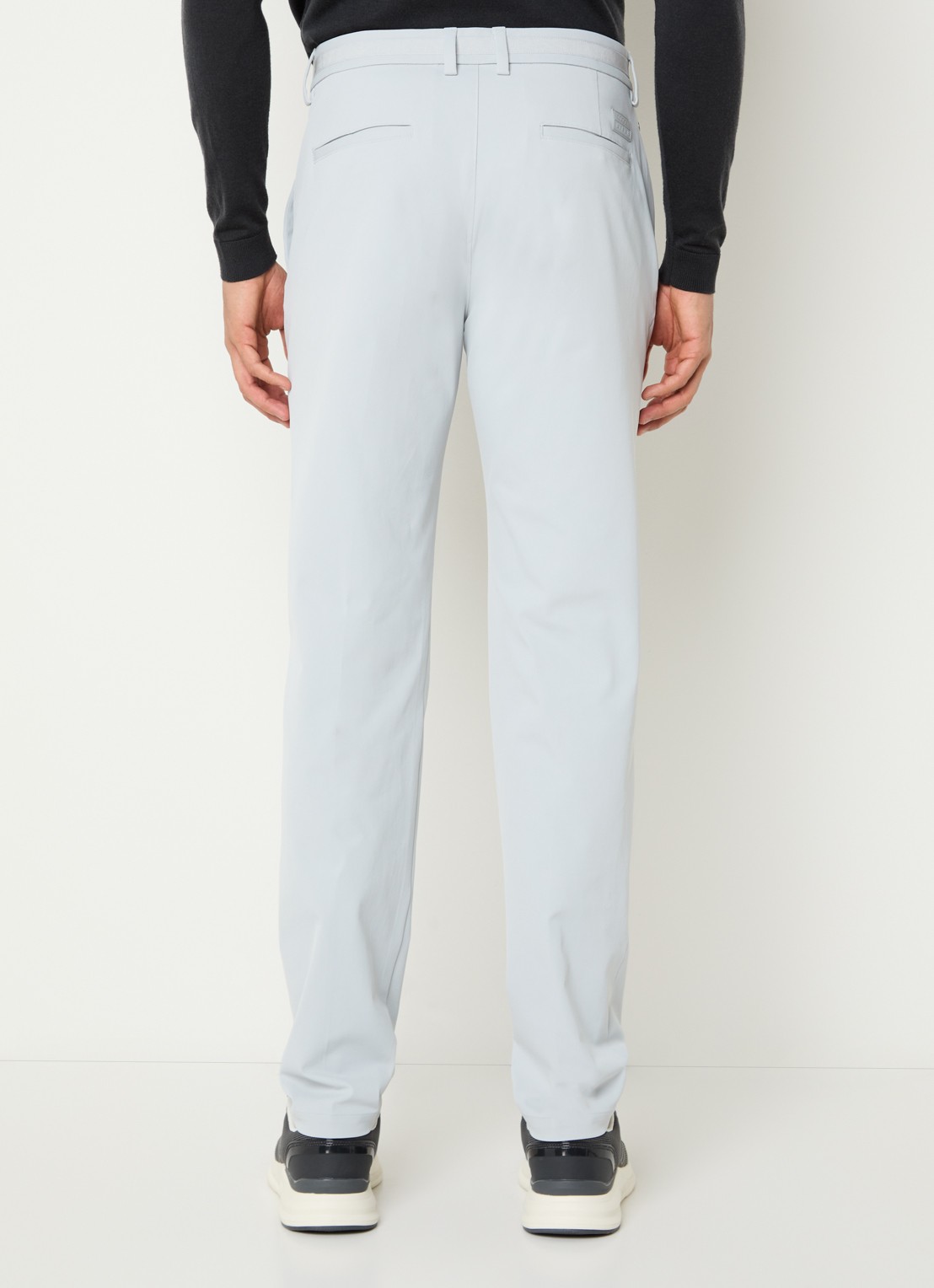 Boggi Milano Straight fit pantalon met steekzakken - achterkant lichtgrijs