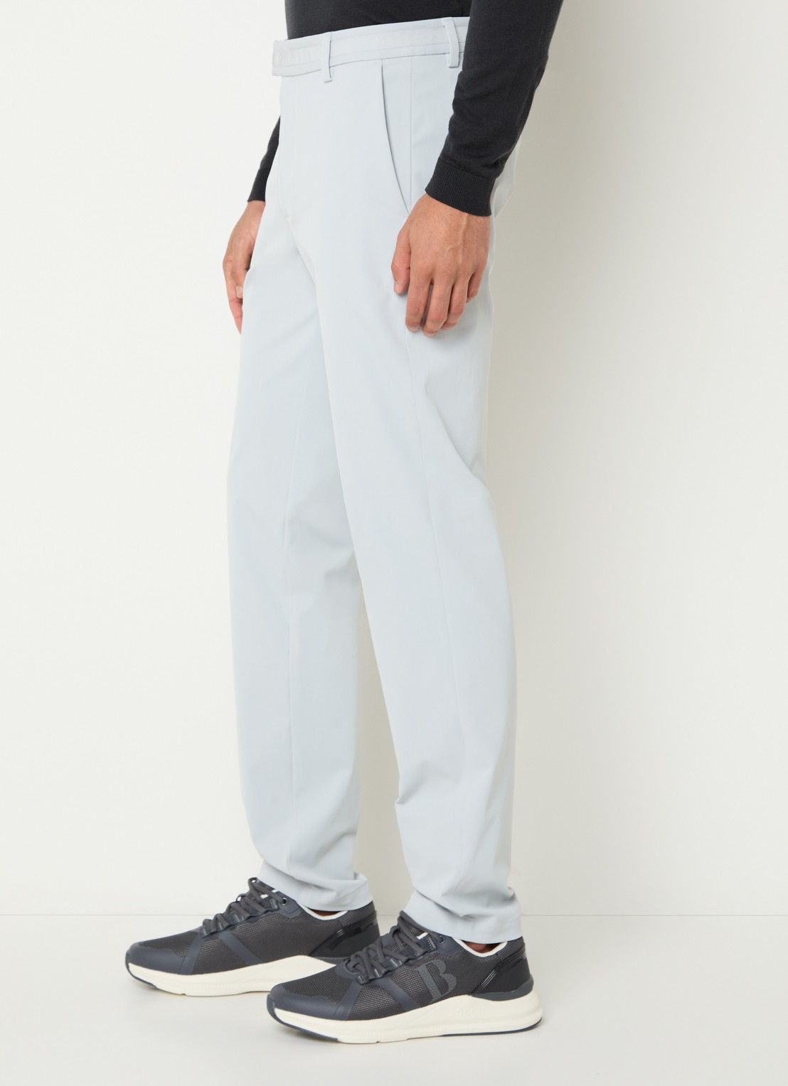 Boggi Milano Straight fit pantalon met steekzakken - detail 3 lichtgrijs