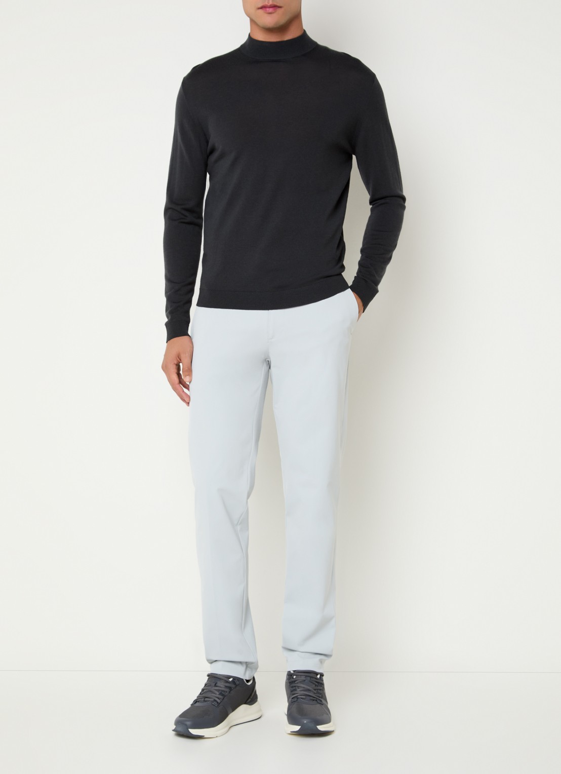 Boggi Milano Straight fit pantalon met steekzakken - voorkant 5 lichtgrijs