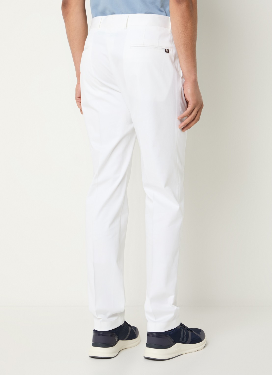 Boggi Milano Straight fit pantalon met steekzakken - achterkant wit