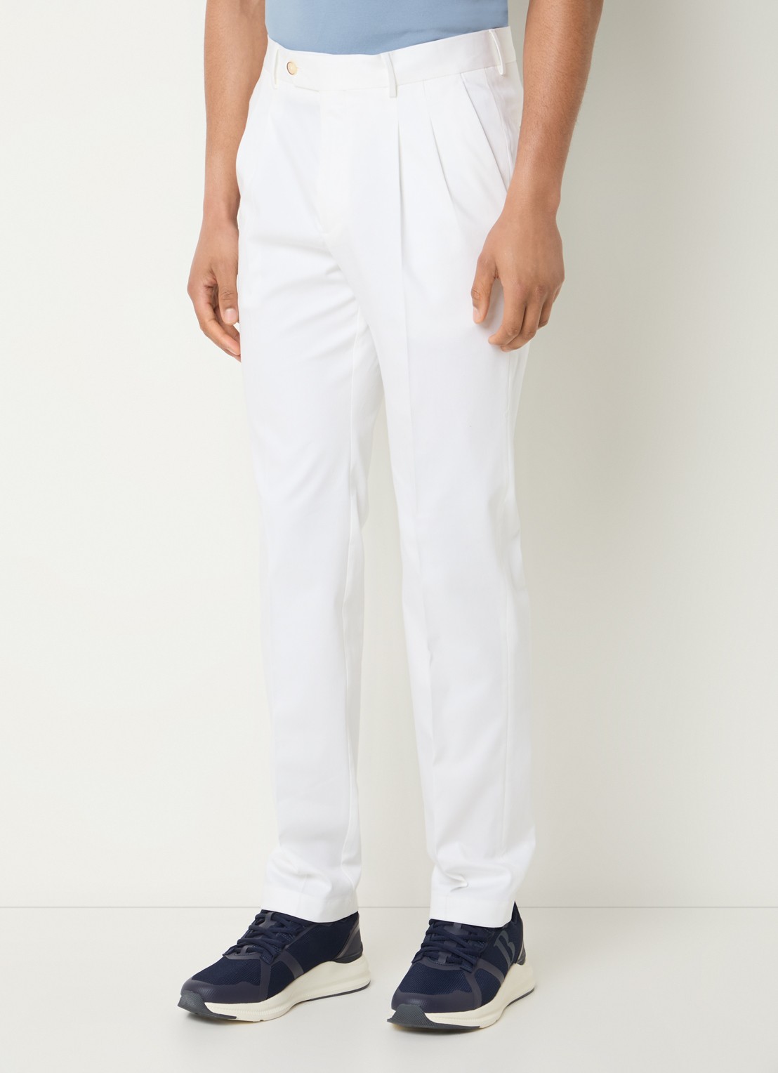 Boggi Milano Straight fit pantalon met steekzakken - detail 4 wit