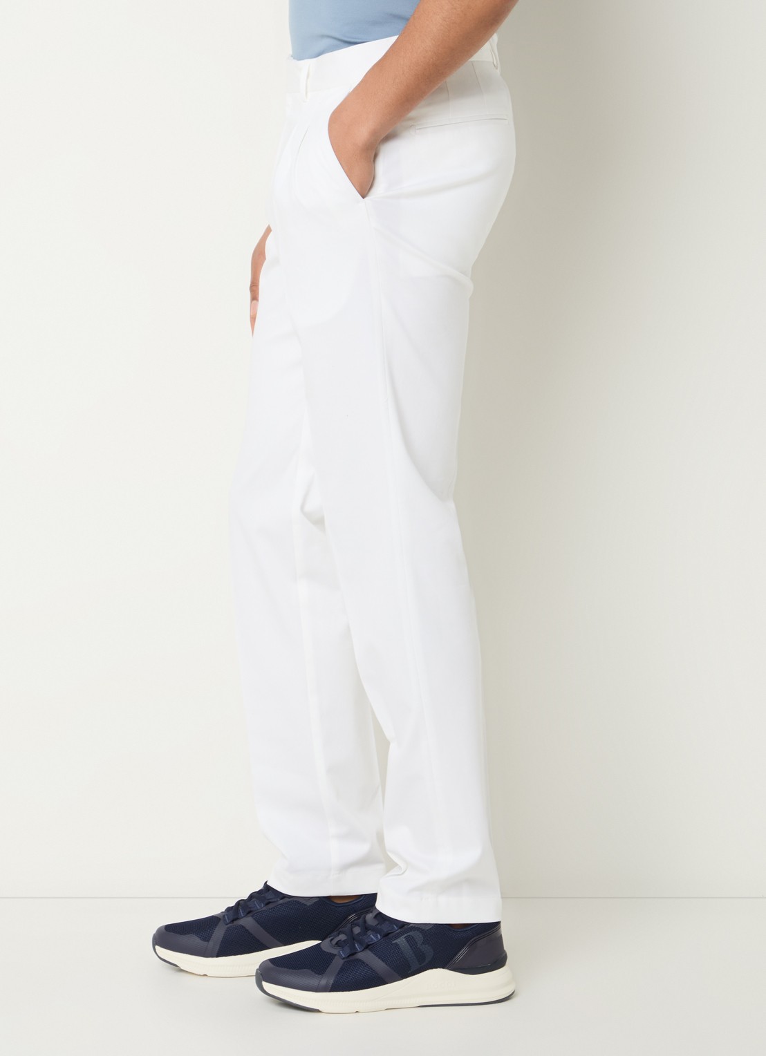 Boggi Milano Straight fit pantalon met steekzakken - detail 5 wit