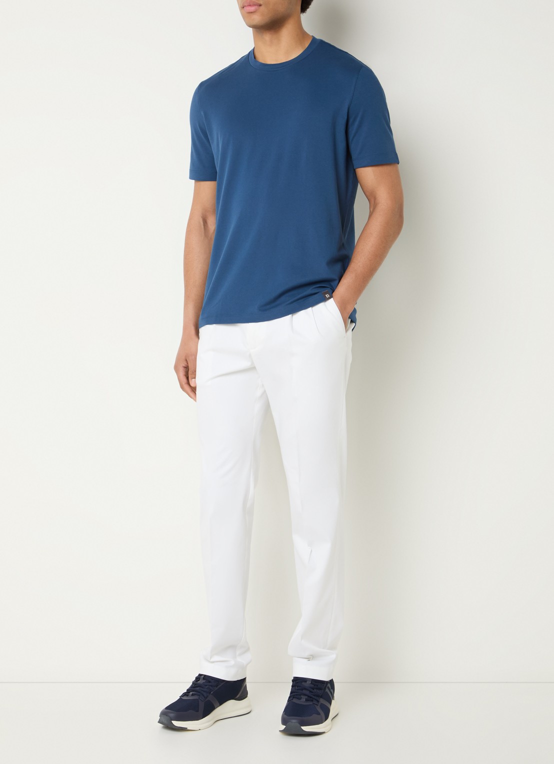 Boggi Milano Straight fit pantalon met steekzakken - voorkant 3 wit