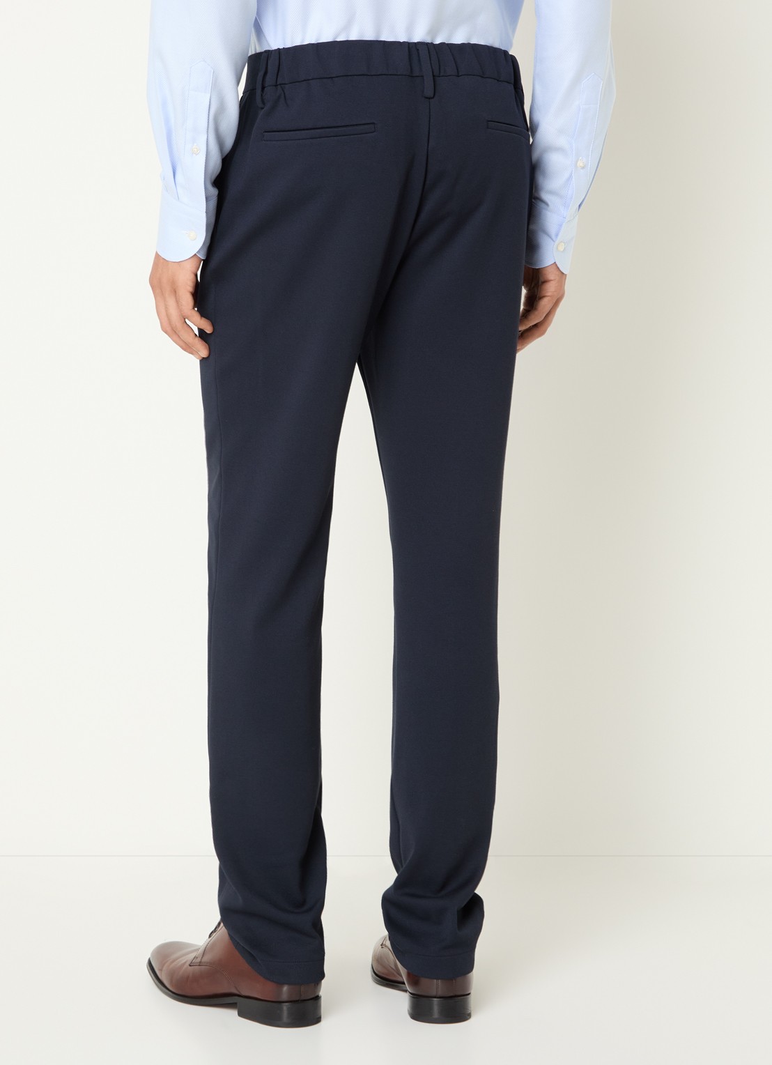 Boggi Milano Straight fit pantalon met steekzakken - achterkant 3 donkerblauw