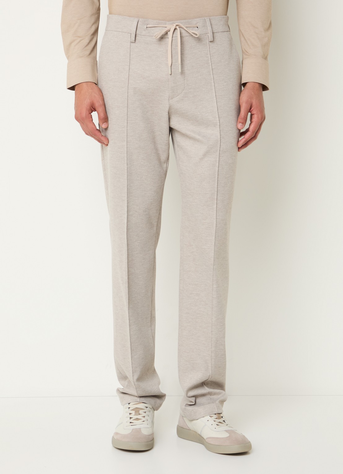Boggi Milano Straight fit pantalon met trekkoord en steekzakken - detail 4 creme