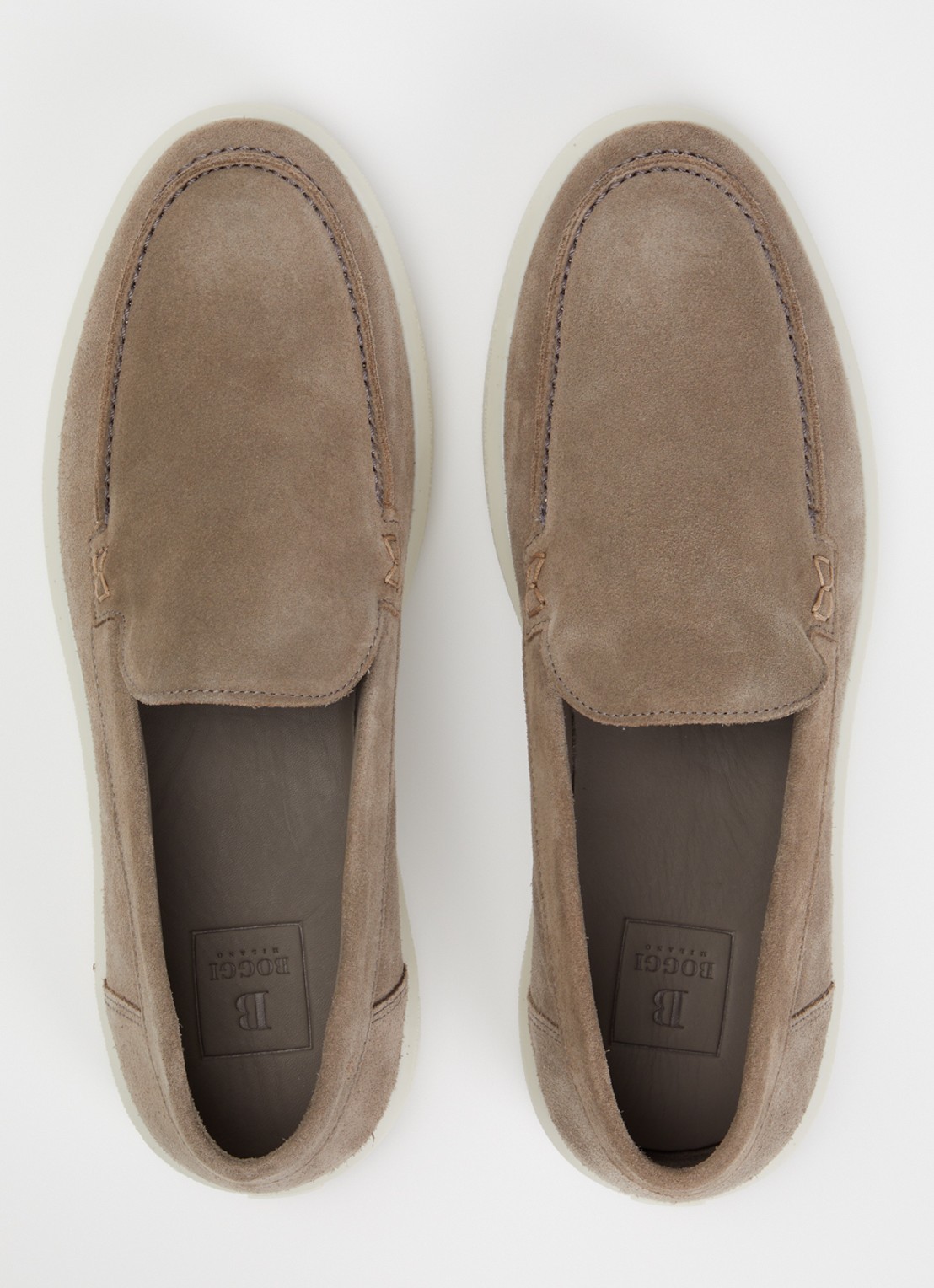 Boggi Milano Stratus slip-on van suède - detail 2 lichtbruin