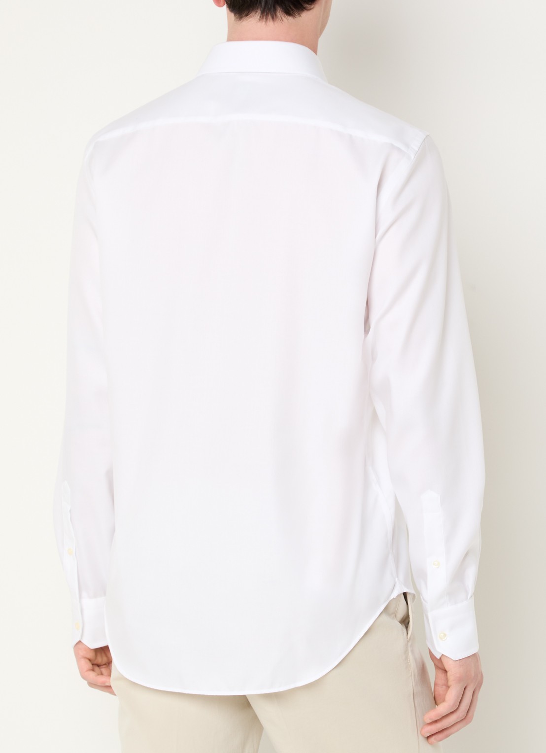 Boggi Milano Strijkvrij slim fit overhemd met widespread kraag - achterkant 3 wit