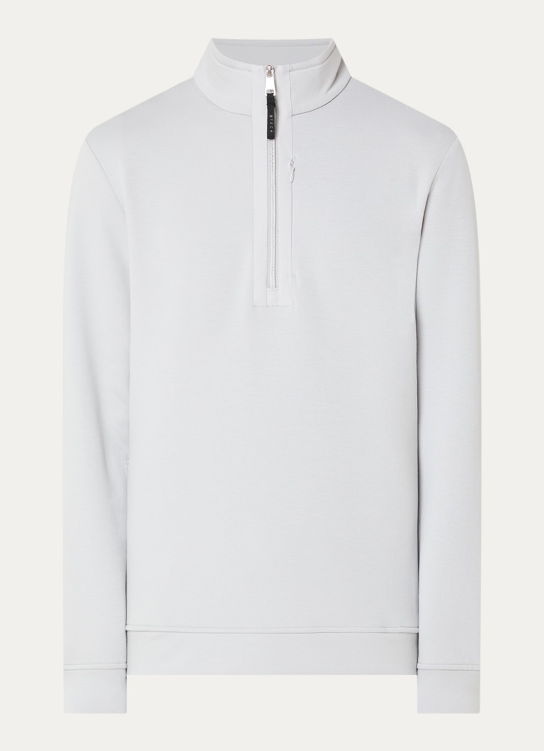 Boggi Milano Sweater met halve rits - voorkant lichtgrijs