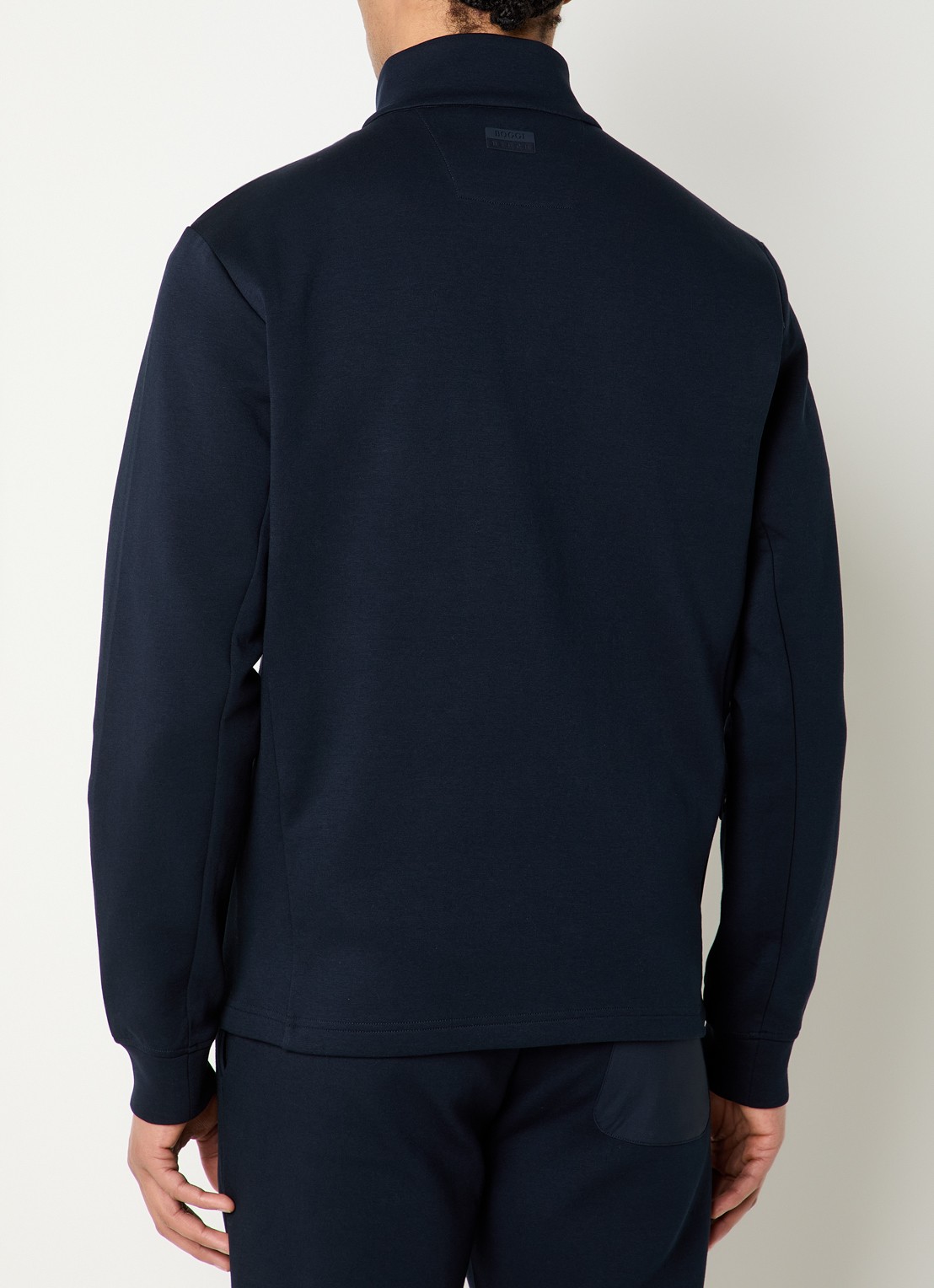 Boggi Milano Sweatvest met ritszakken - achterkant donkerblauw