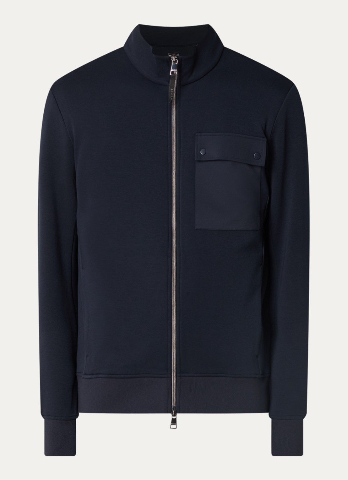 Boggi Milano Sweatvest met ritszakken - voorkant 3 donkerblauw