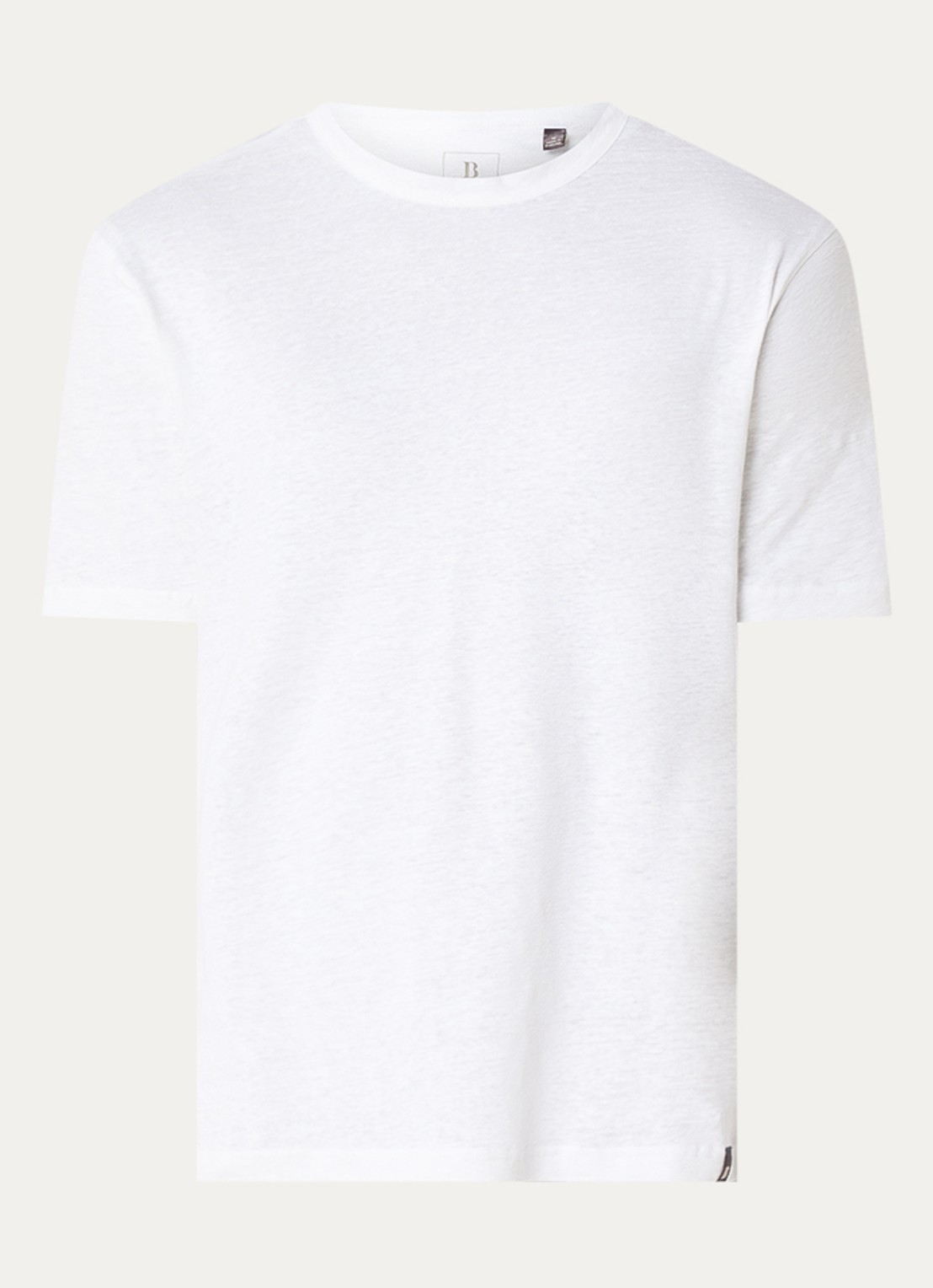 Boggi Milano T-shirt in linnenblend met ronde hals - voorkant 3 wit