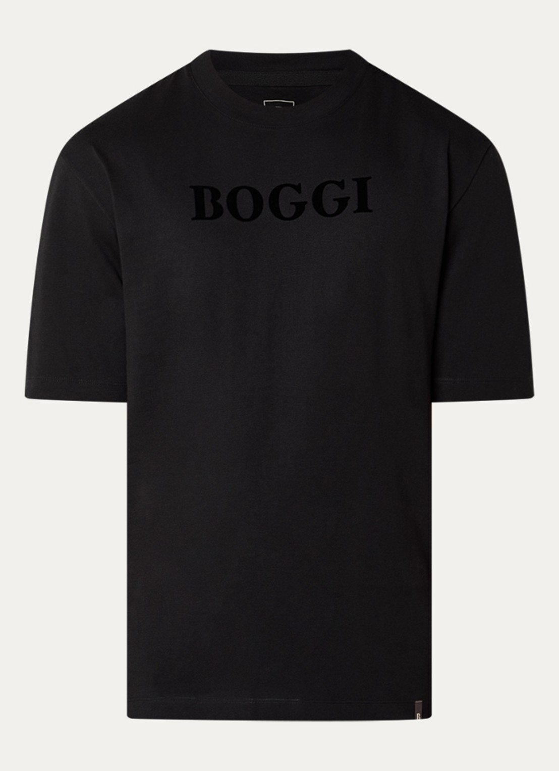 Boggi Milano T-shirt met logoprint - voorkant 2 zwart
