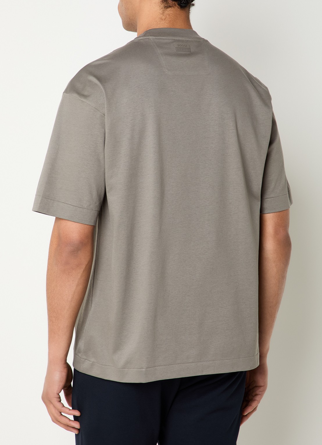 Boggi Milano T-shirt met ronde hals - achterkant 4 donkergrijs