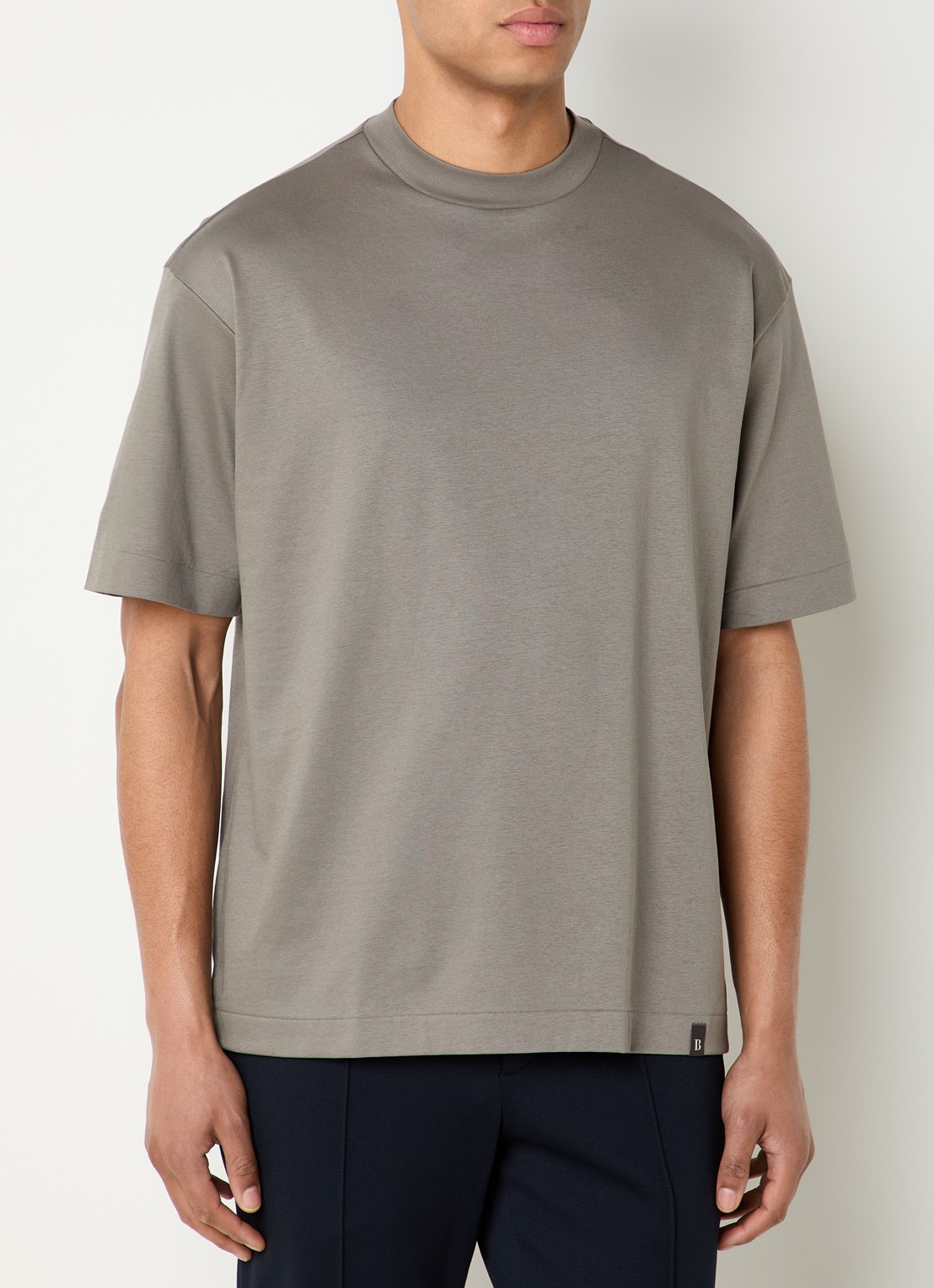 Boggi Milano T-shirt met ronde hals - detail 3 donkergrijs