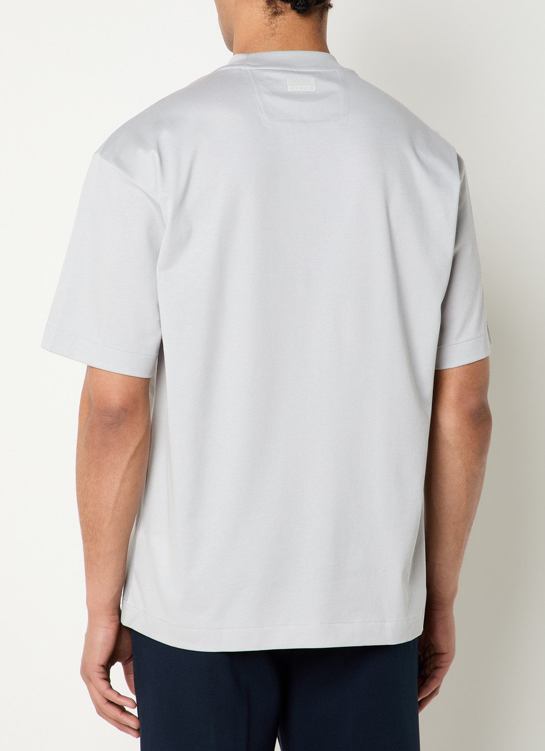 Boggi Milano T-shirt met ronde hals - achterkant 4 lichtgrijs