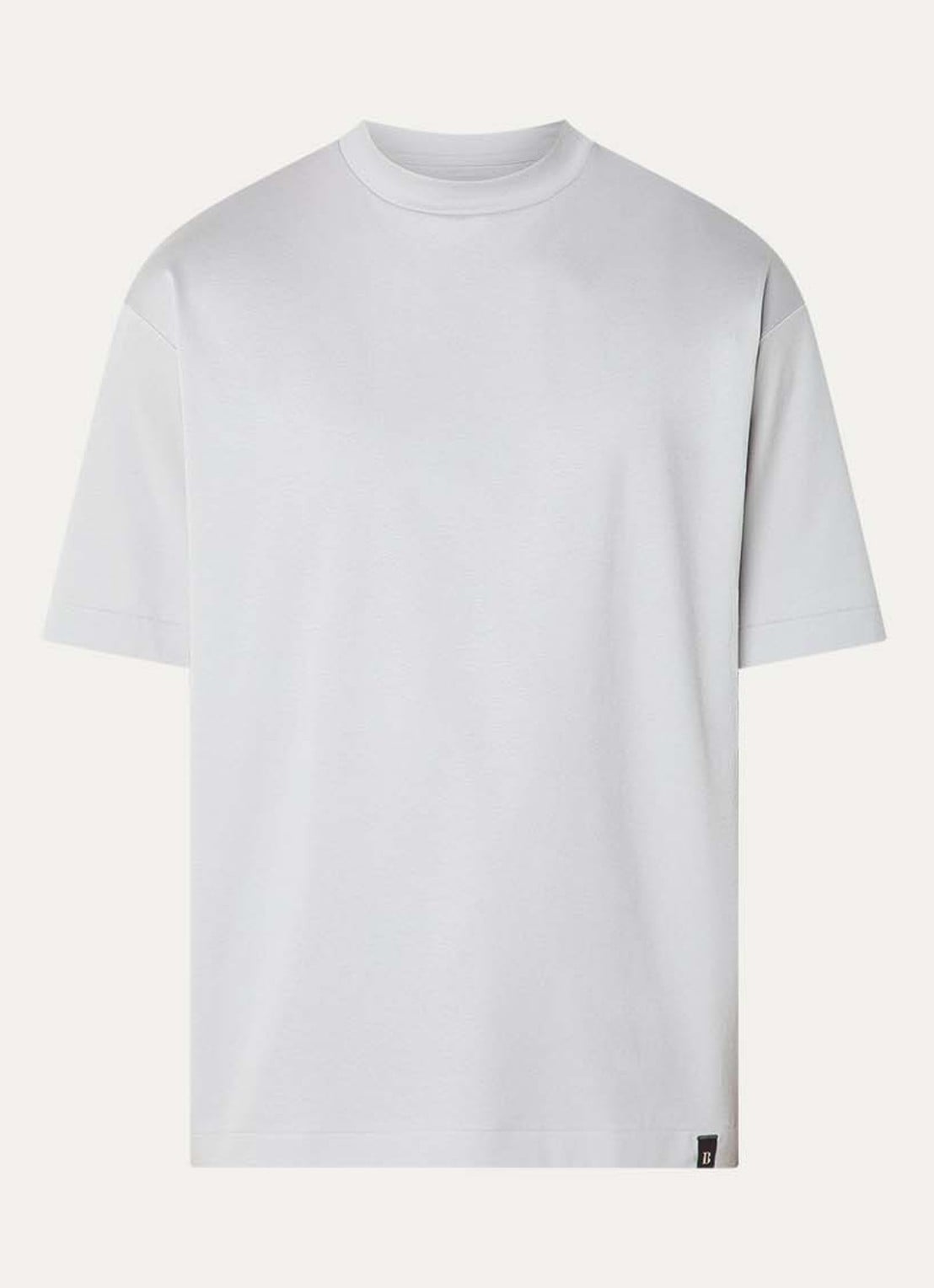 Boggi Milano T-shirt met ronde hals - voorkant lichtgrijs