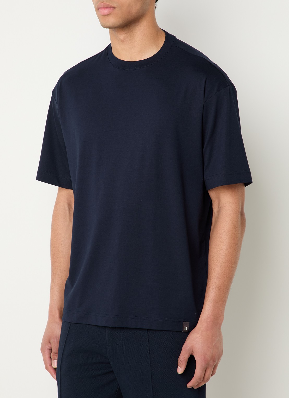 Boggi Milano T-shirt met ronde hals - detail 4 donkerblauw