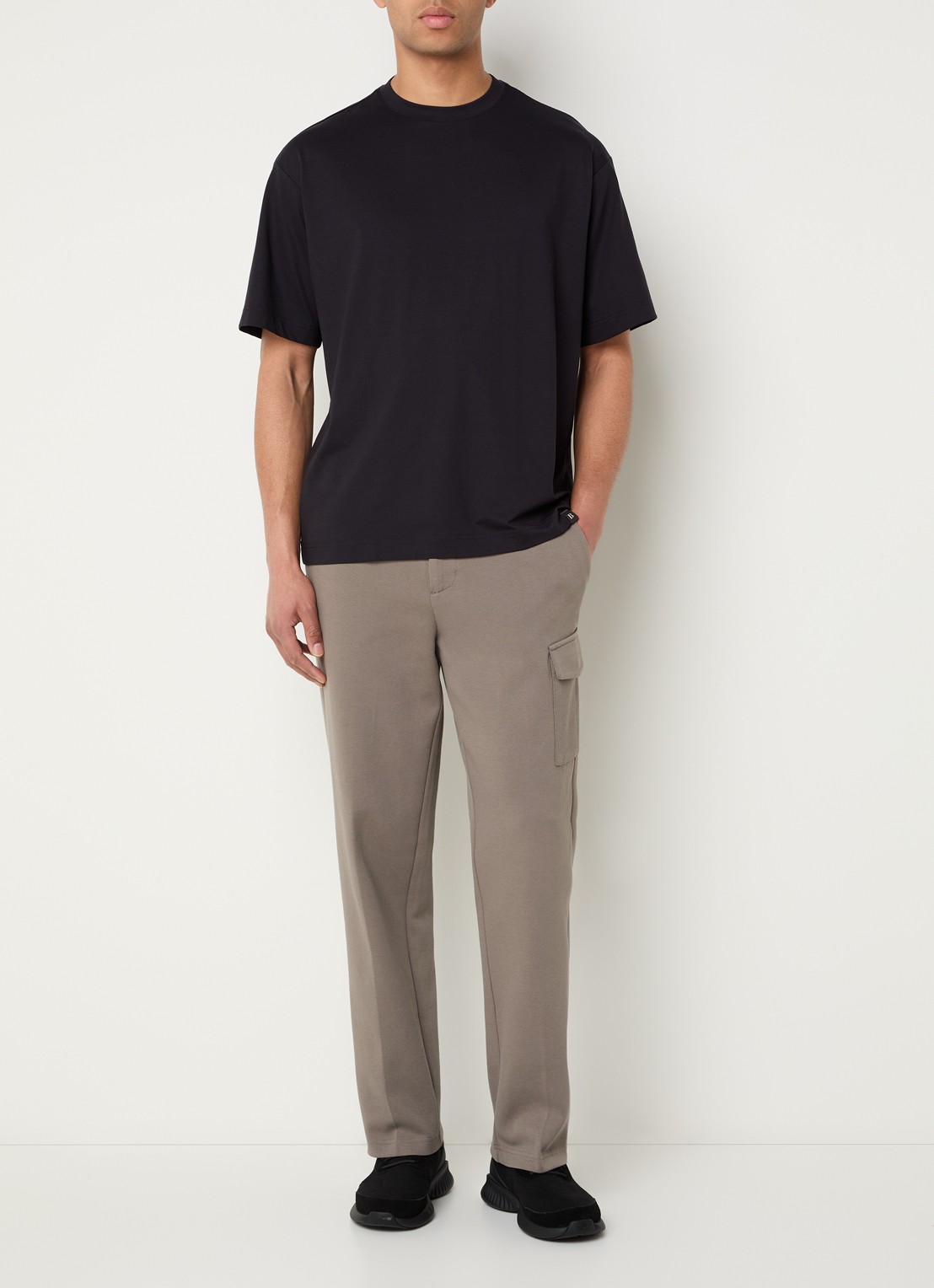 Boggi Milano T-shirt met ronde hals - voorkant 3 zwart