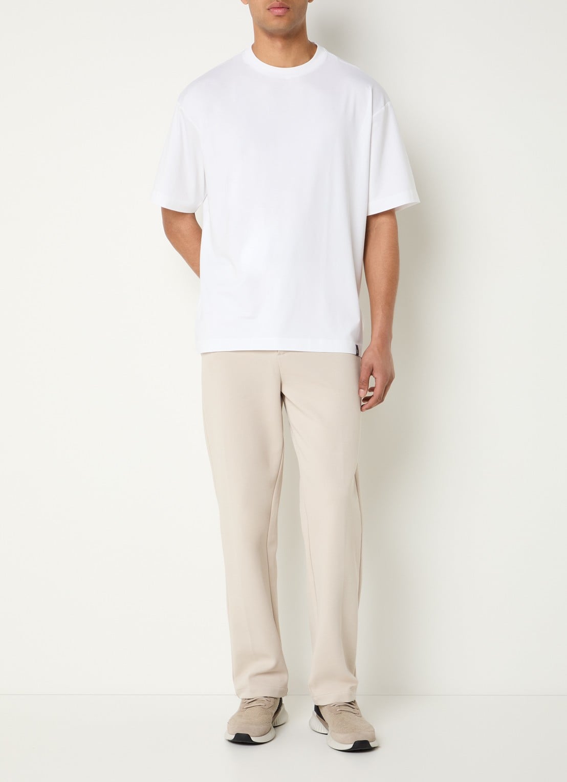 Boggi Milano T-shirt met ronde hals - voorkant 4 wit