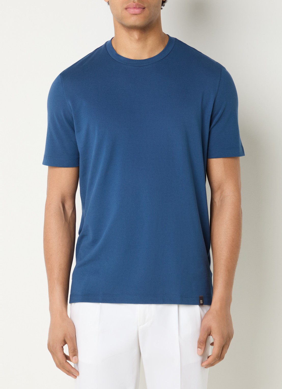 Boggi Milano T-shirt met ronde hals - detail 3 indigo