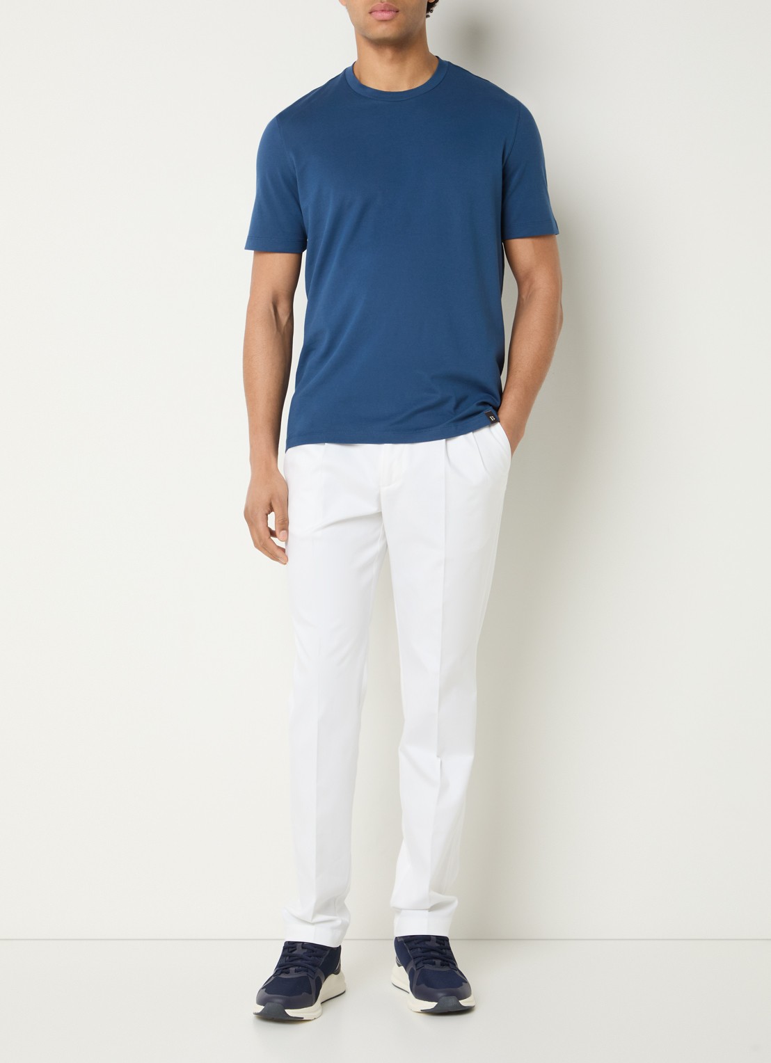 Boggi Milano T-shirt met ronde hals - voorkant 2 indigo