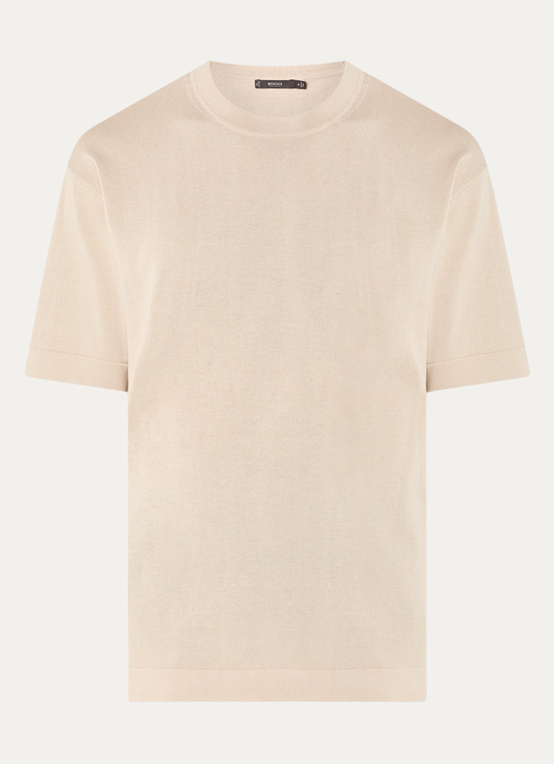 Boggi Milano T-shirt met ronde hals - voorkant 2 beige
