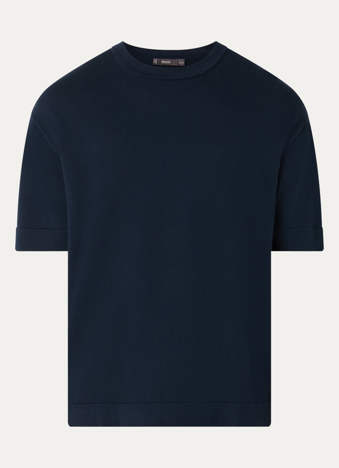 Boggi Milano T-shirt met ronde hals - voorkant 2 donkerblauw