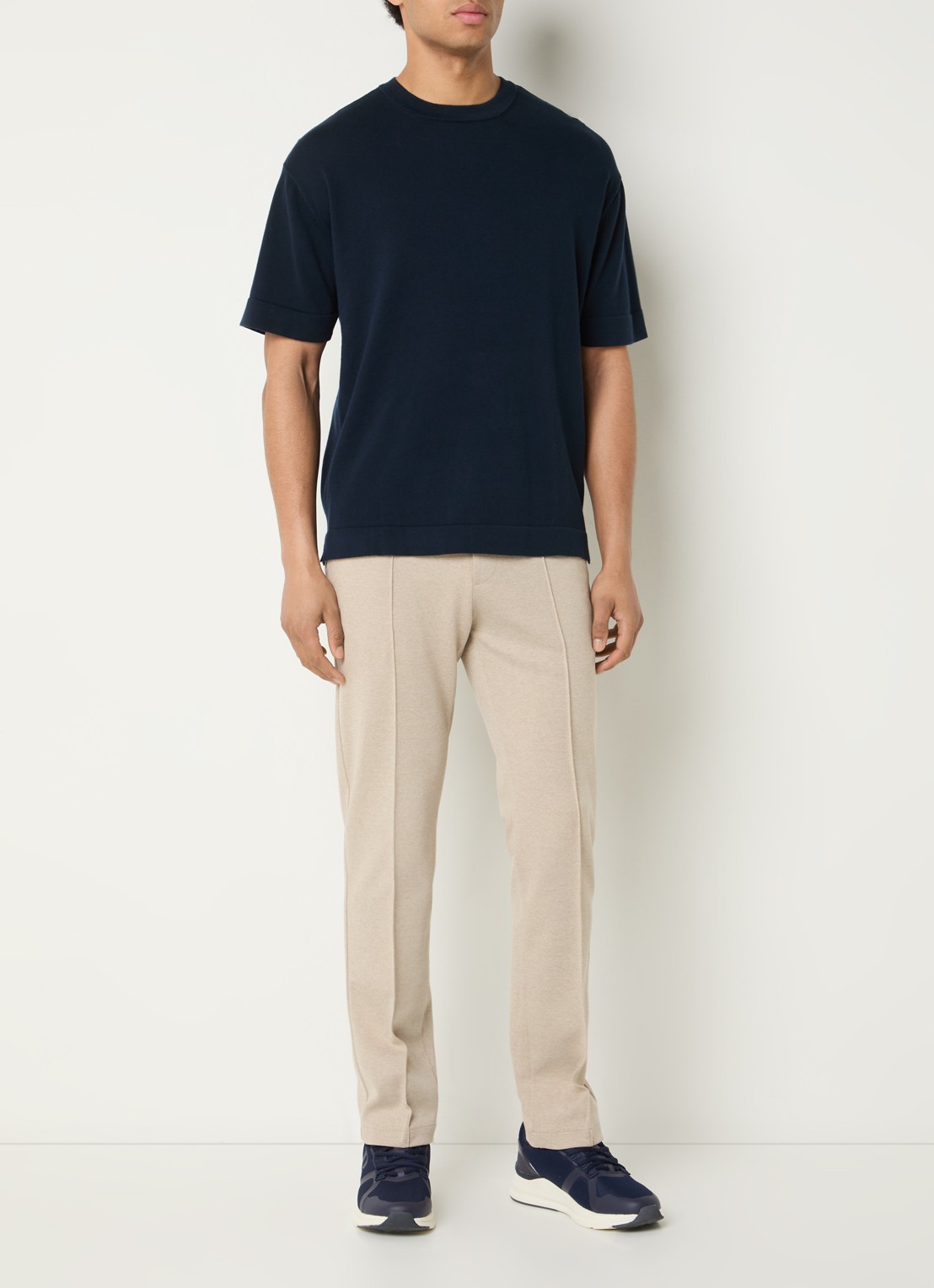 Boggi Milano T-shirt met ronde hals - voorkant 3 donkerblauw