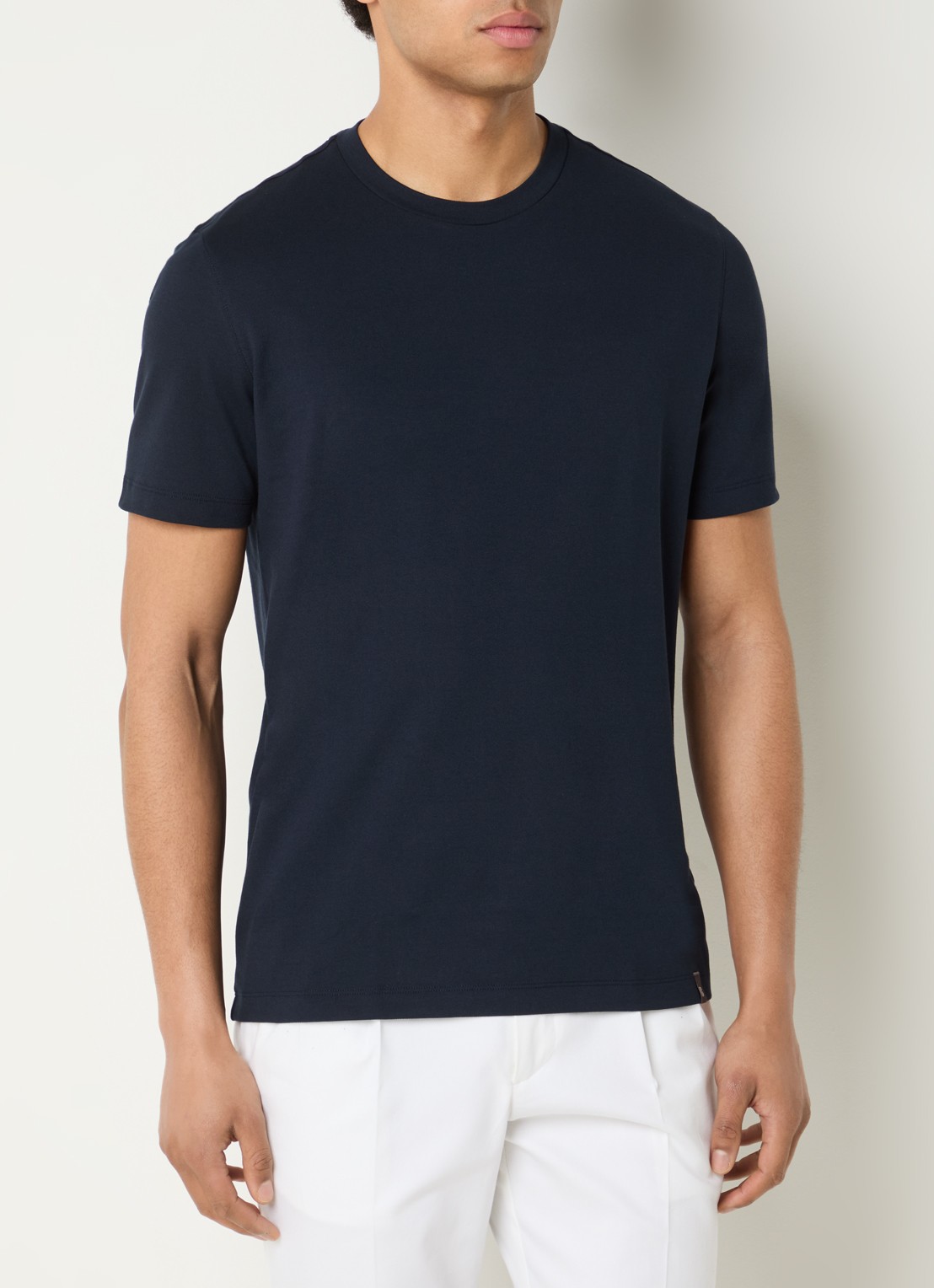 Boggi Milano T-shirt met ronde hals - detail 2 donkerblauw
