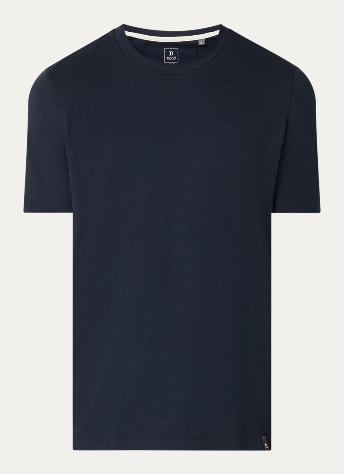 Boggi Milano T-shirt met ronde hals - voorkant 3 donkerblauw